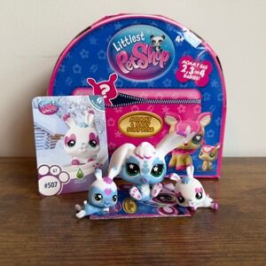 New Littlest Pet Shop LPS 505 Mommy Baby Lop Bunny Rabbit Set Babies Twins Cute
